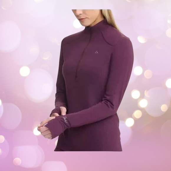 Paradox Tops - 2 For $20 - Paradox Merino Blend Quarter-zip Winter Base Layer Size M Purple